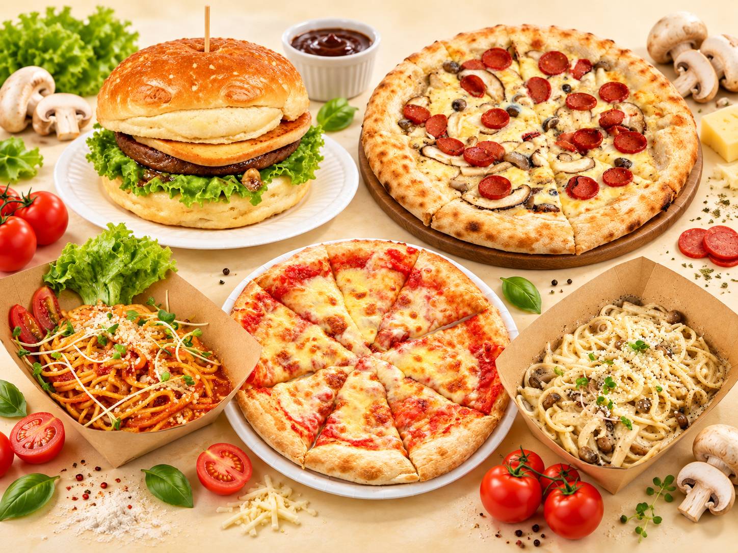 Canteen Bery Măm Măm với đồ ăn và nước uống