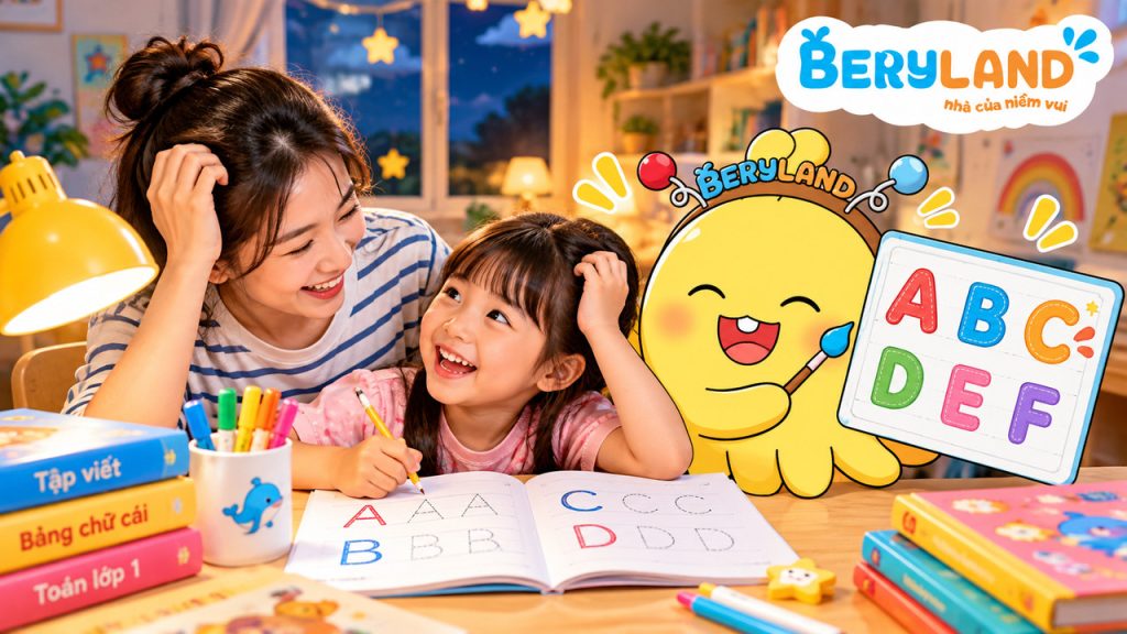 Ba mẹ cùng con học ghép vần tại nhà vui vẻ cùng Bery