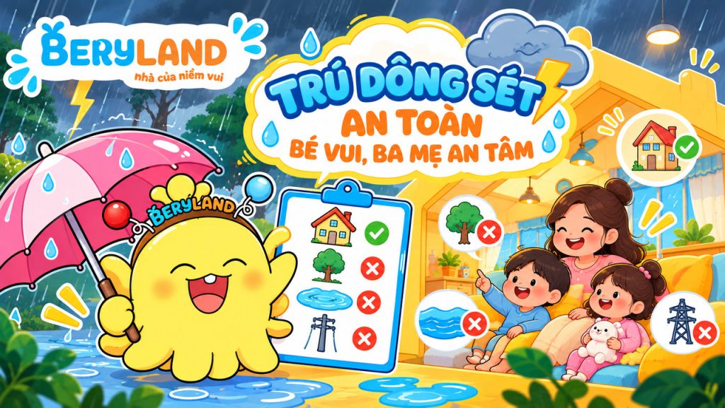 Hướng dẫn an toàn khi gặp dông sét cùng trẻ nhỏ